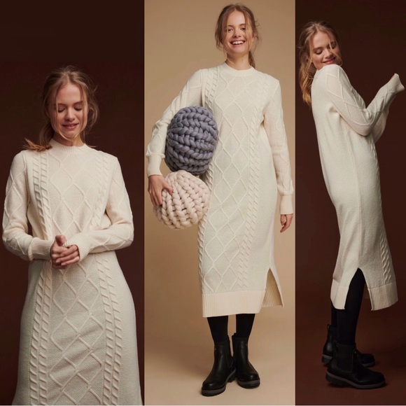 NWT Barbour Burne Long Sleeve Wool Blend Sweater Knit Dress - Picture 2 of 16